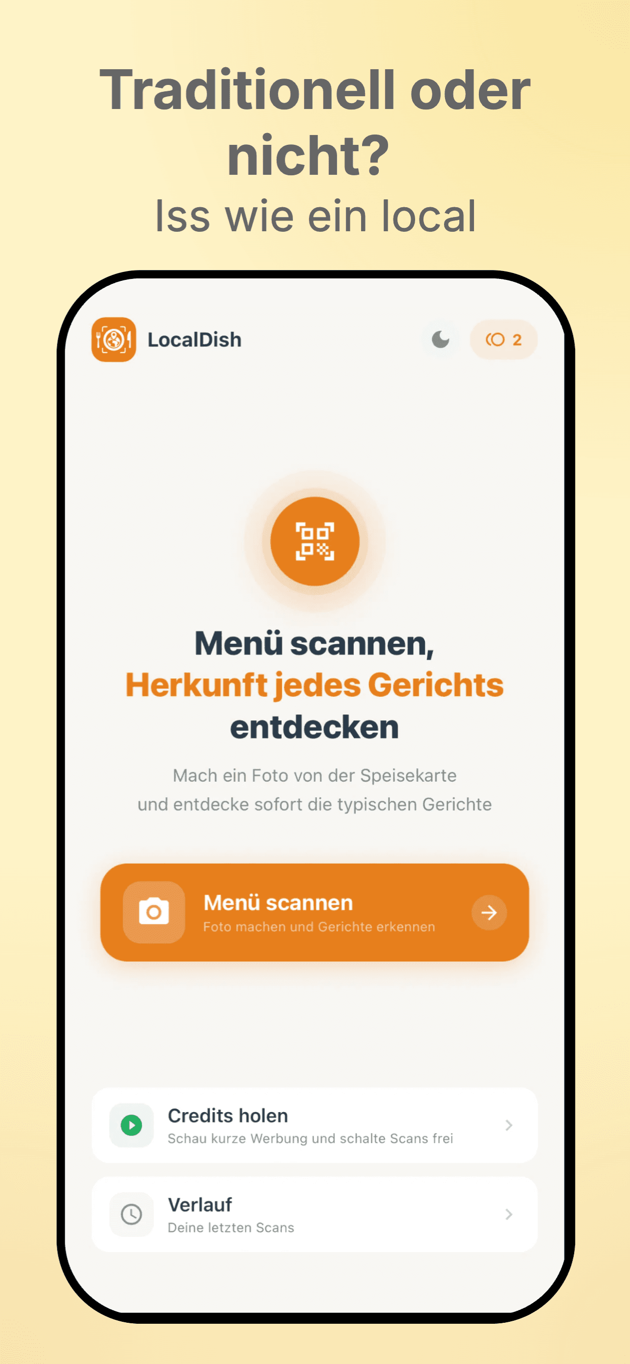 LocalDish app home screen