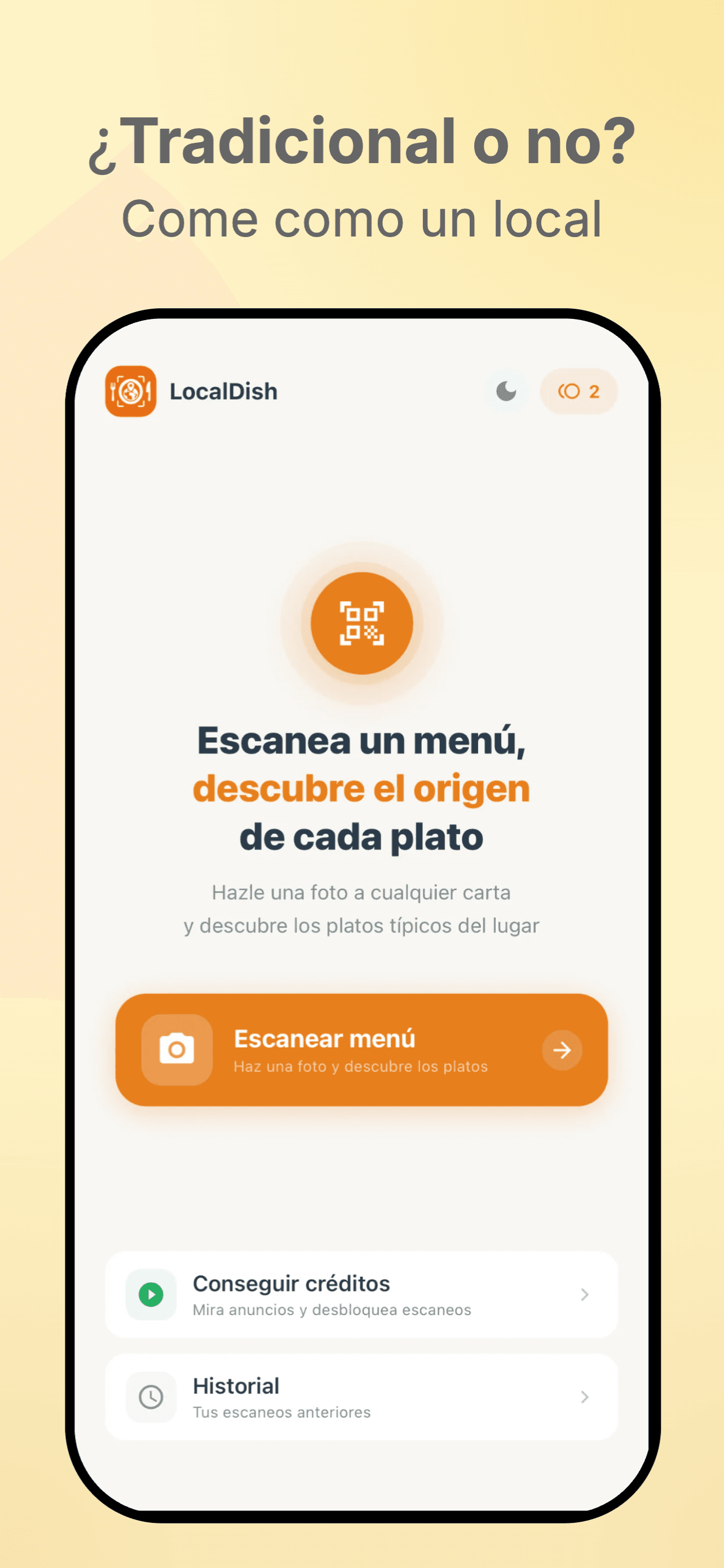 LocalDish app home screen