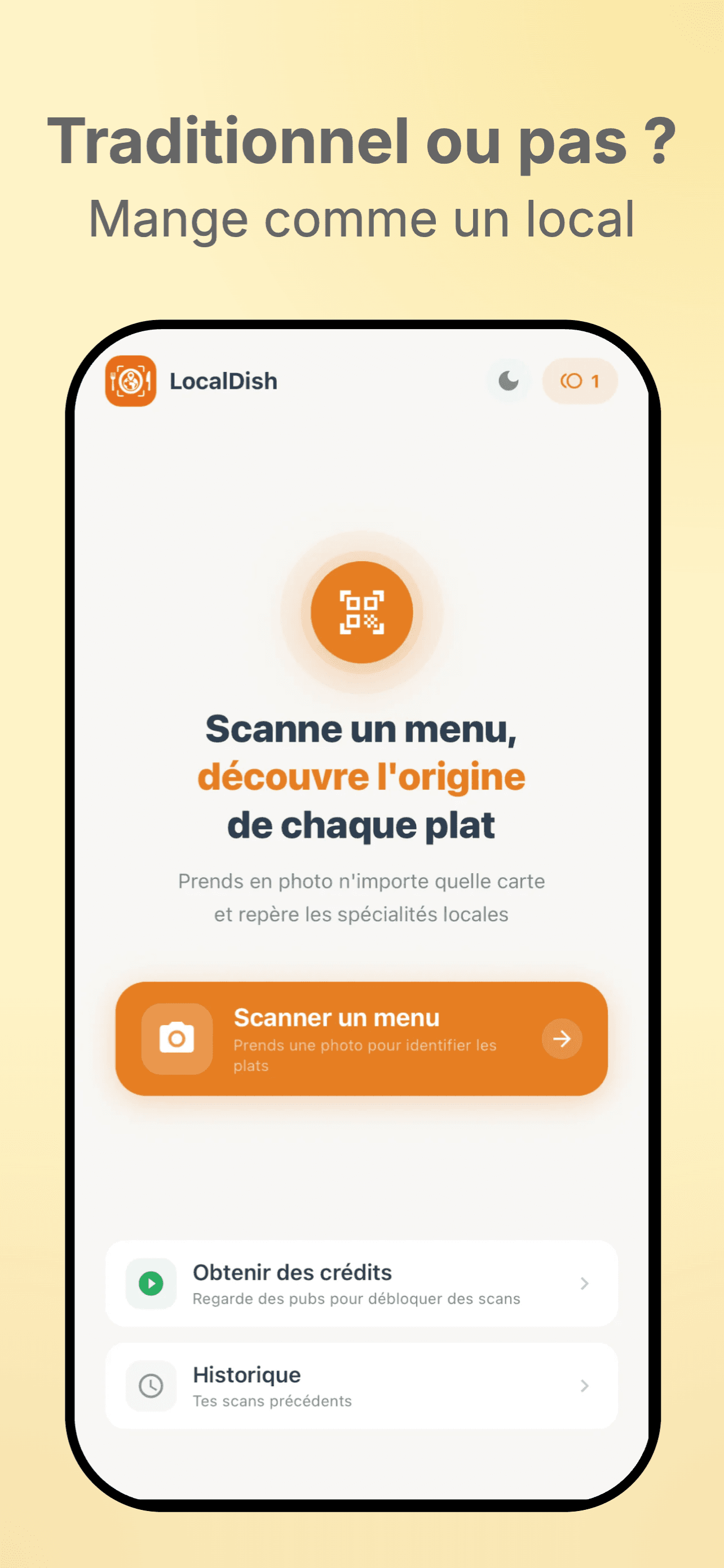 LocalDish app home screen